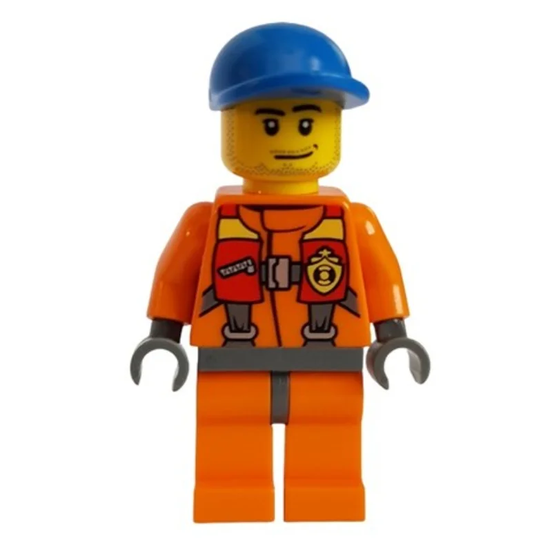 Coast Guard, Orange Jumpsuit, Blue Cap, Stubble