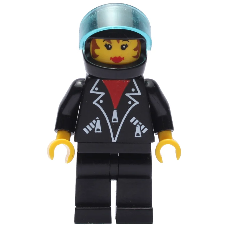 Black Jacket, Black Legs, Black Helmet, Female