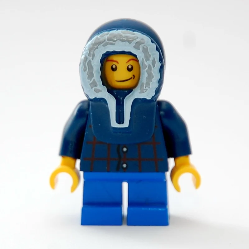 Boy, Plaid Shirt, Short Blue Legs, Dark Blue Hood