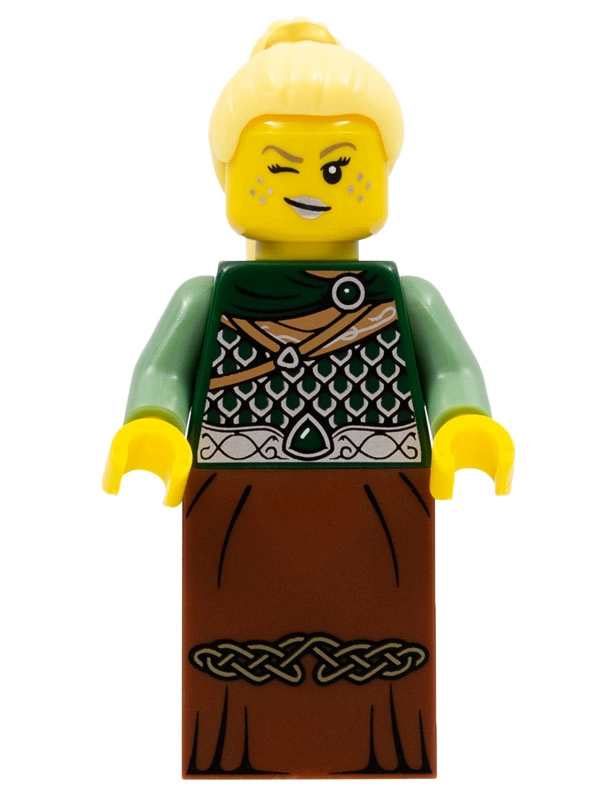 Warrior, Woman, Dark Green Armor, Skirt