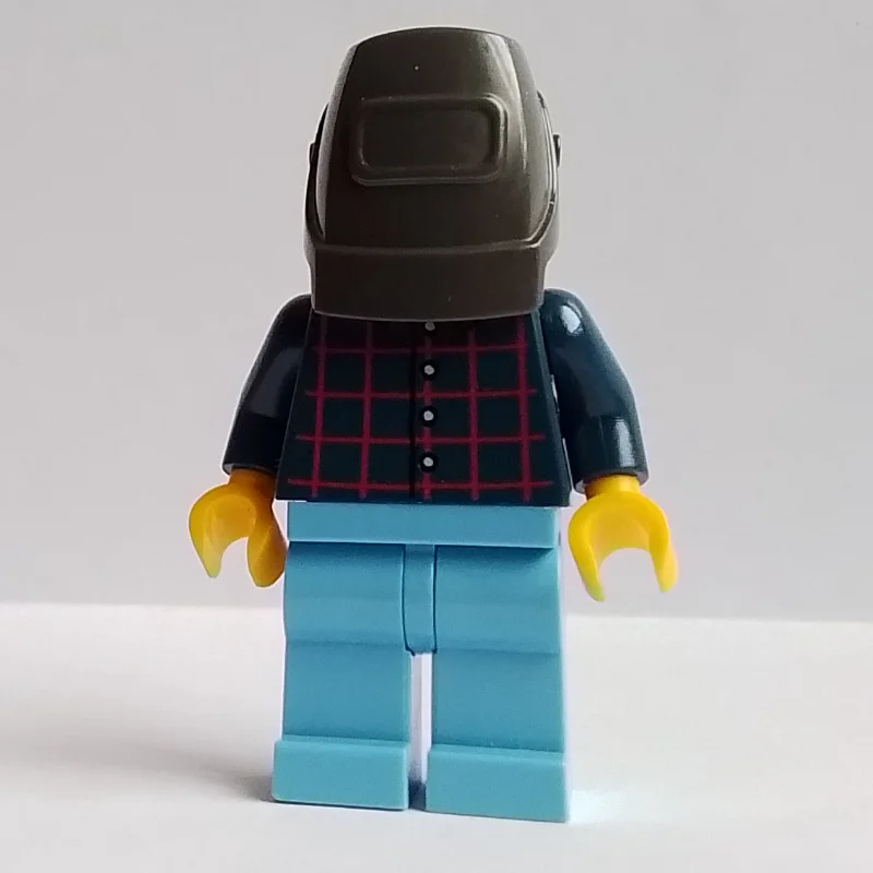 Mechanic, Dark Blue Torso, Medium Blue Legs, Welding Mask