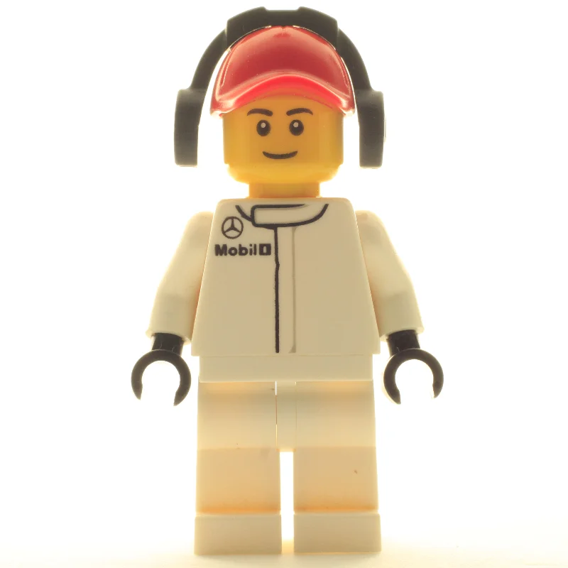 Pit Crew, White Torso, White Legs, Red Cap, Male
