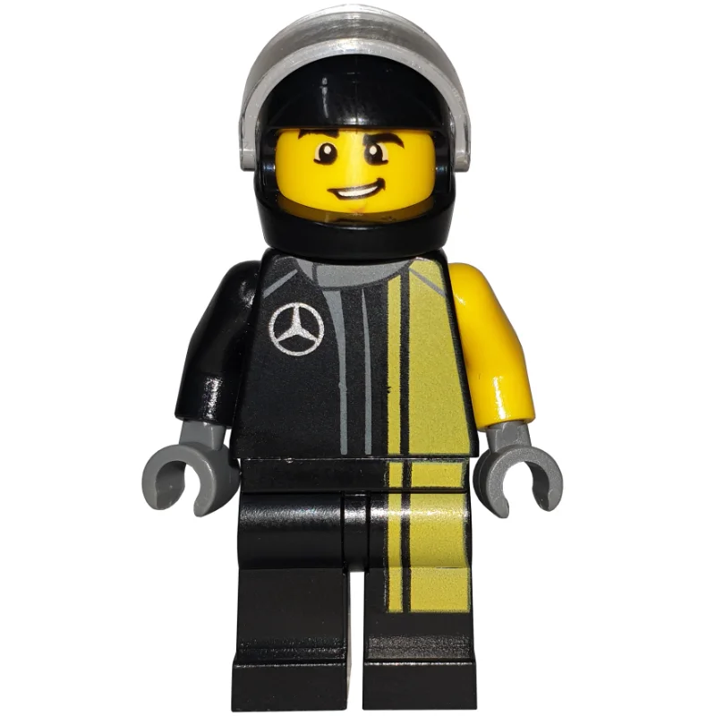 Race Driver, Black Torso, Black Legs, Black Helmet, Mercedes
