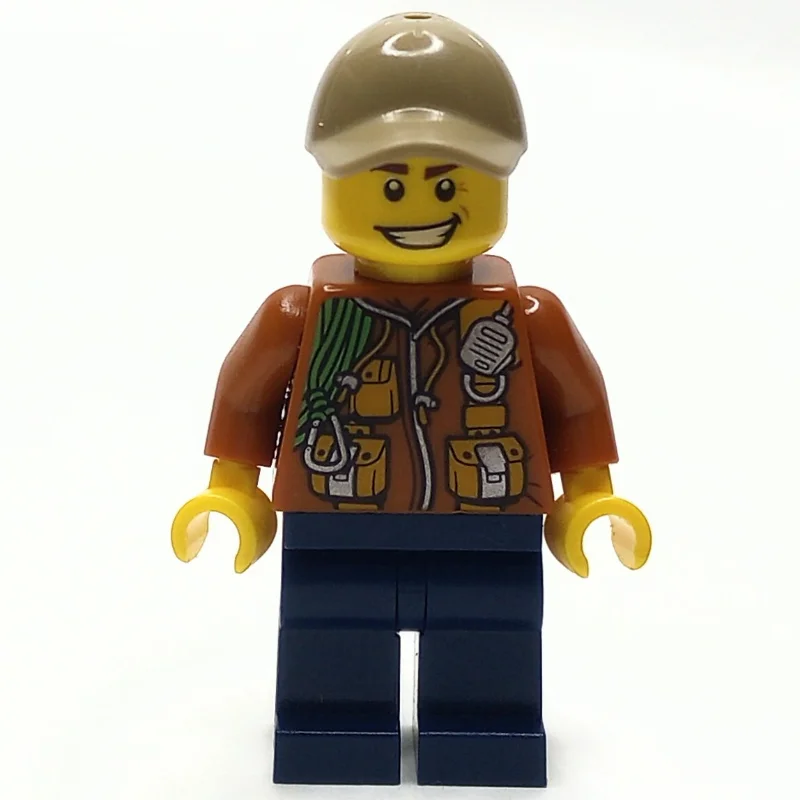 Explorer, Jacket with Pouches, Radio, and Rope, Dark Tan Cap