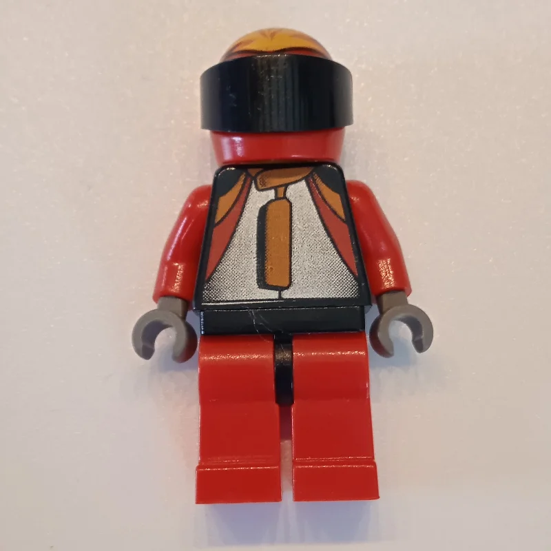 Race Driver, Black Torso, Red Legs, Red helmet