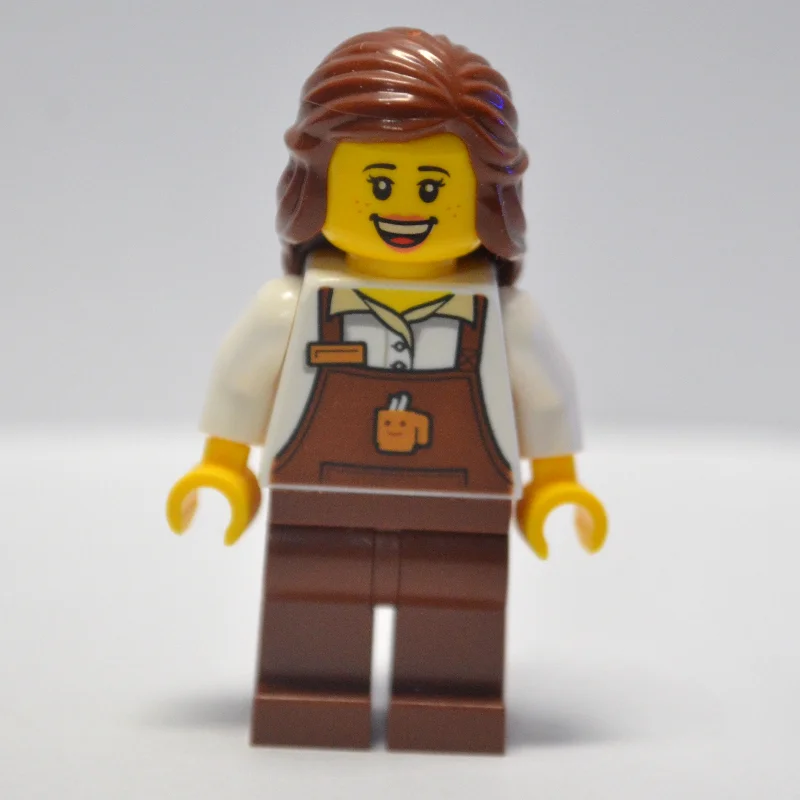 Barista, White Torso, Reddish Brown Apron