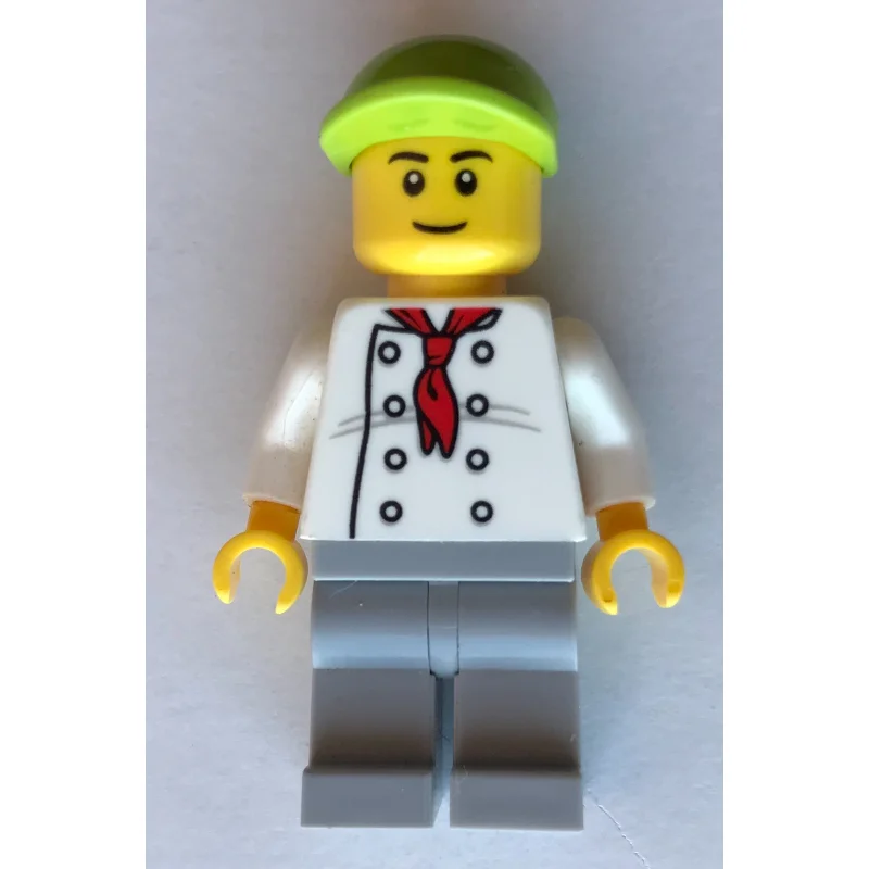 Chef, Red Neckerchief, Light Bluish Gray Legs, Lime Cap