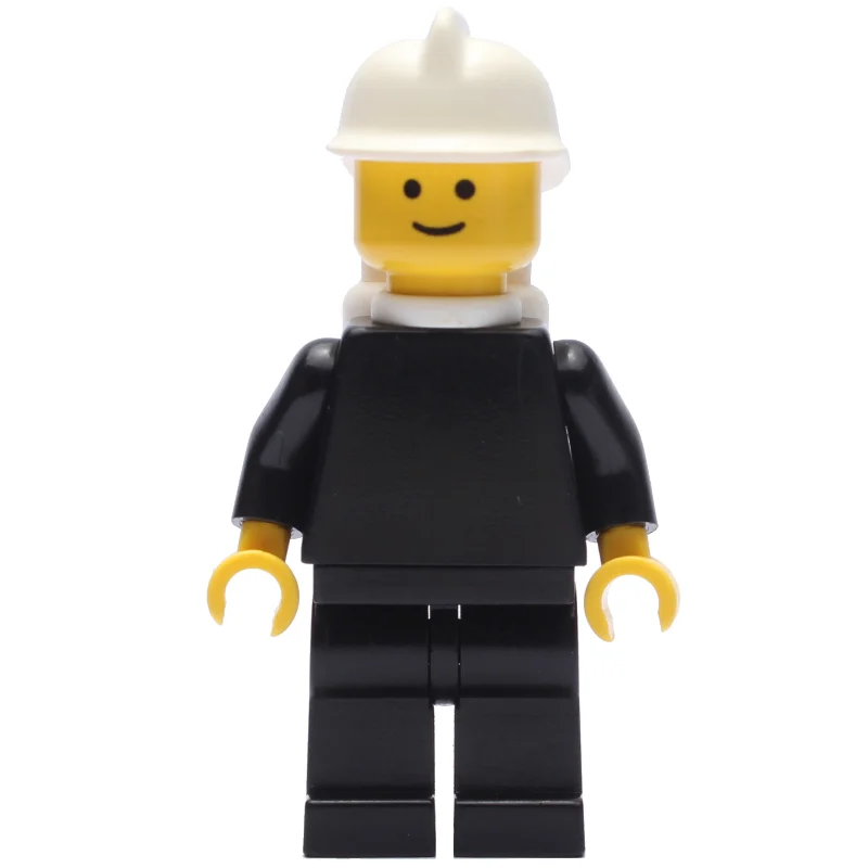Fireman, Plain Black, White Helmet, Airtanks
