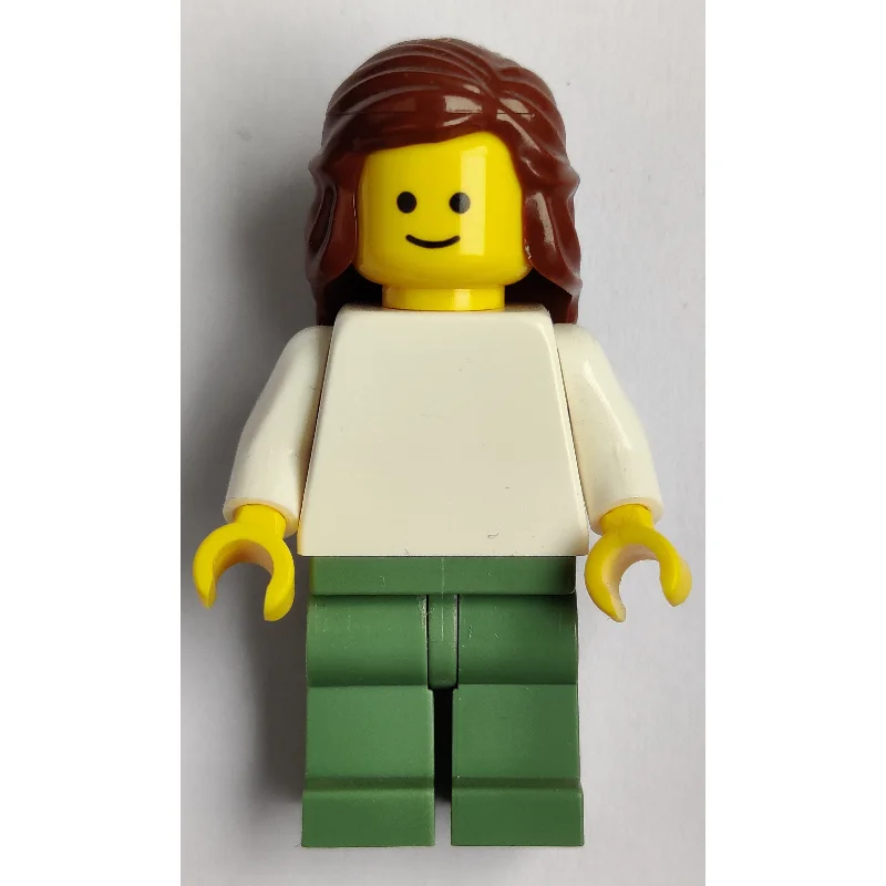 White Torso, Sand Green Legs, Reddish Brown Hair