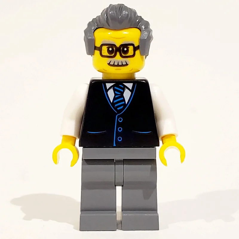 Launch Director - Black Torso, Dark Bluish Grey Legs, Dark Bluish Grey Hair