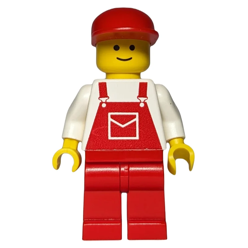 Man - White Torso, Red Overall, Red Cap (3626a Head)
