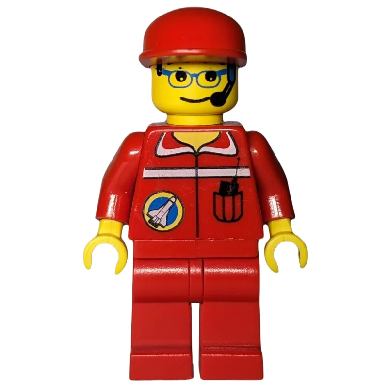 Space Port Ground Crew, Red Jumpsuit, Red Cap, Headset and Glasses