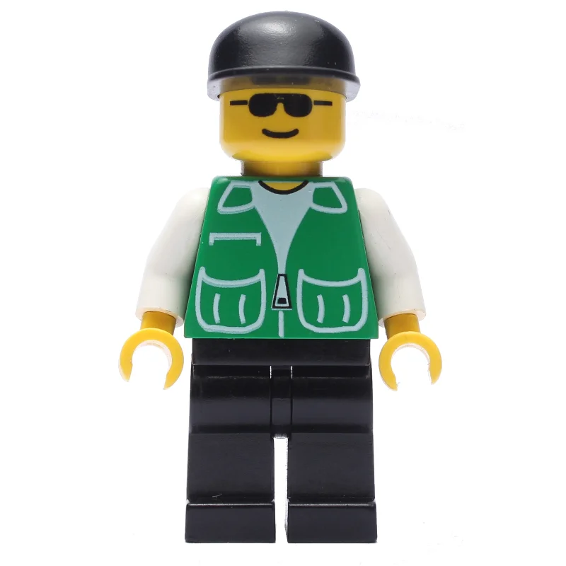 Man, Green Jacket, Black Legs, Black Cap, Sunglasses