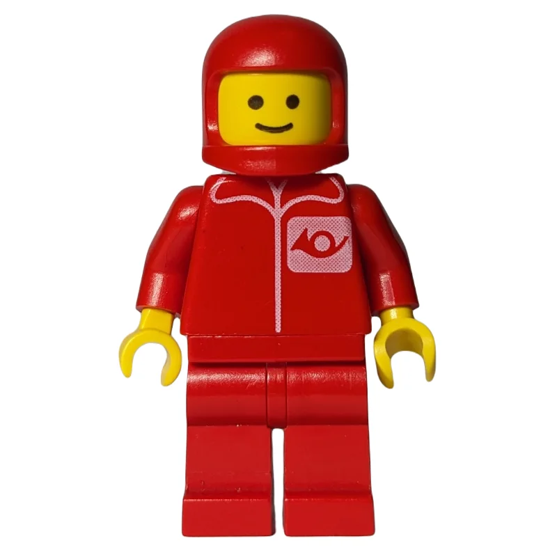 Postal Worker, Red Shirt with Horn Logo, Red Legs, Red Helmet