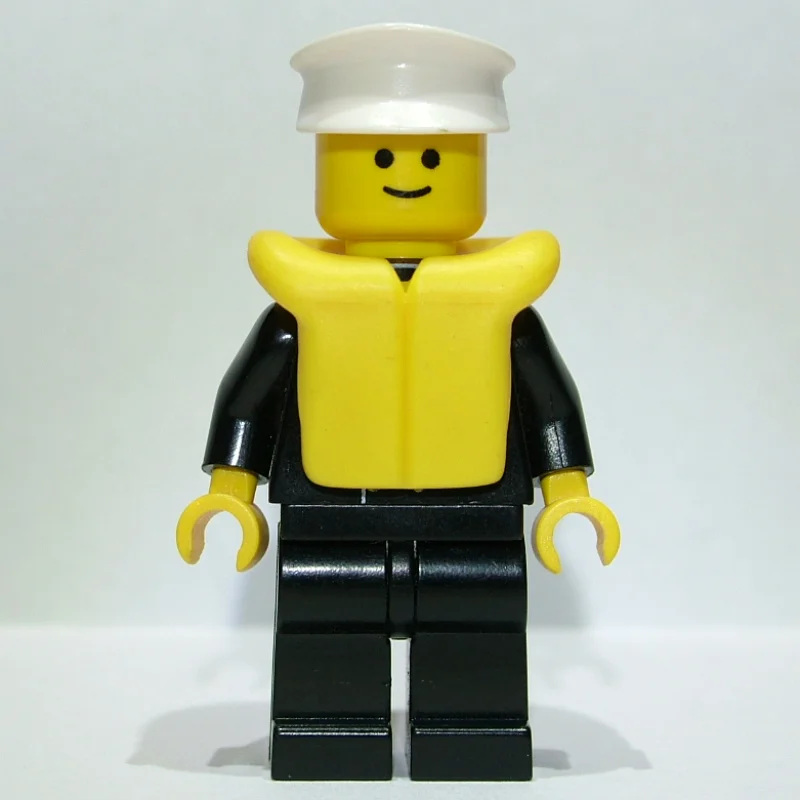 Boat Admiral, Black Suit with Gold Anchor, Yellow Life Vest