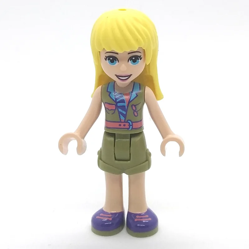 Stephanie - Olive Green Jacket, Olive Green Skirt, Bright Light Yellow Hair