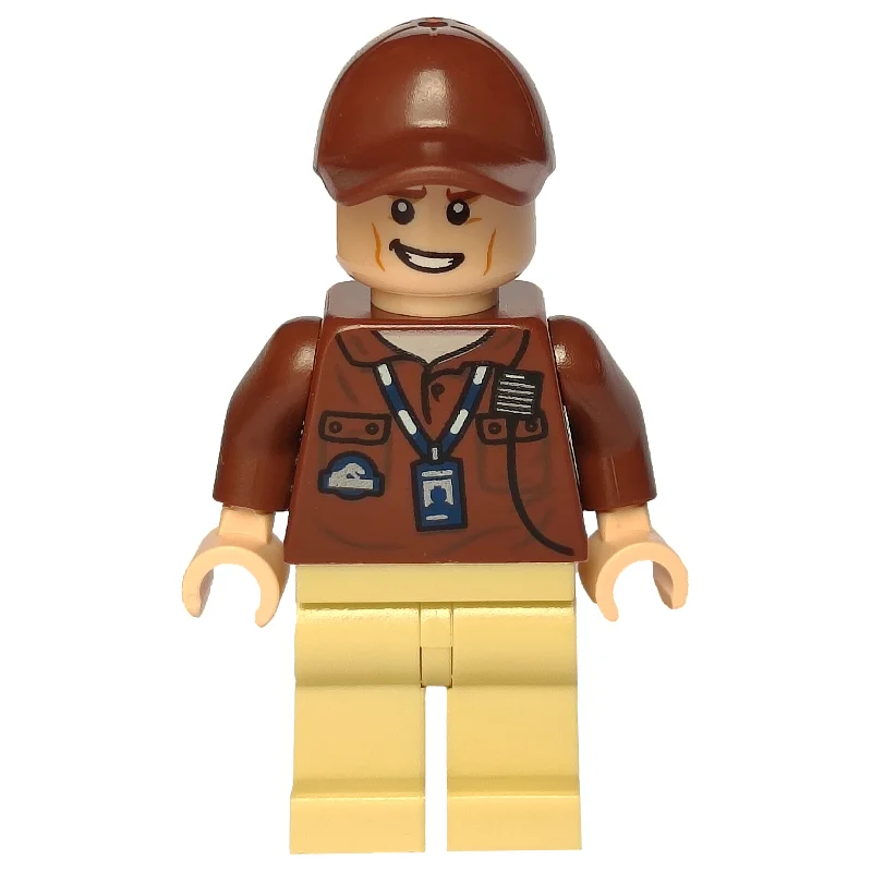 Park Worker, Reddish Brown Jacket, Tan Legs, Cap