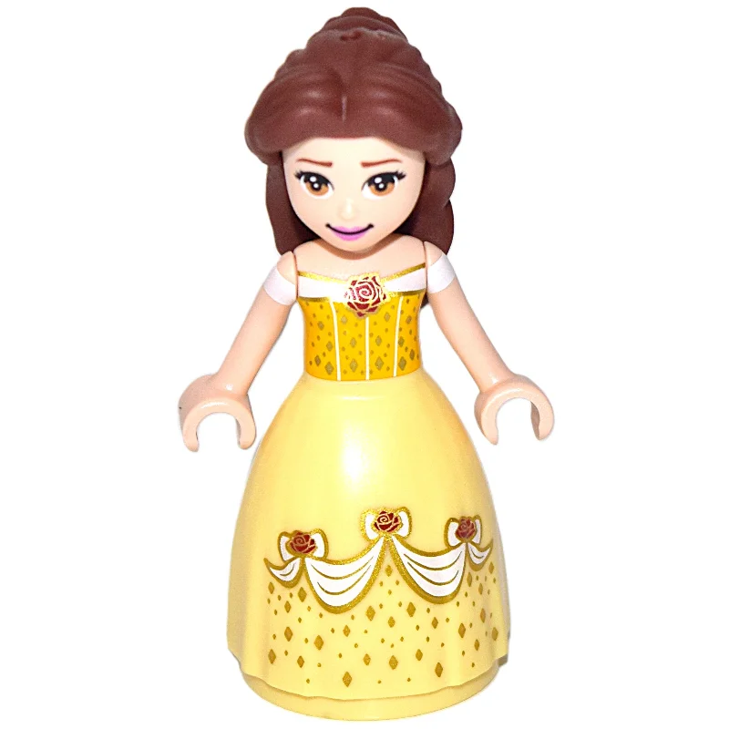 Belle, Bright Light Orange and Bright Light Yellow Full Dress with Roses, Closed Mouth