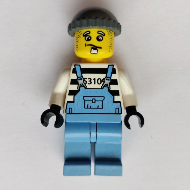 Criminal, Medium Blue Overalls over Prison Shirt