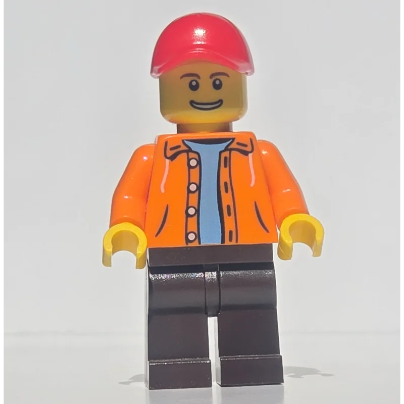 Orange Torso, Dark Brown Legs, Red Cap