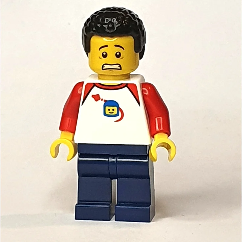 White Torso, Dark Blue Legs, Black Hair