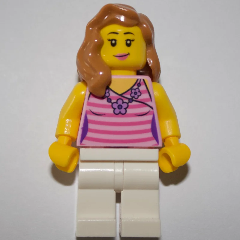 Bright Pink Torso, White Legs, Medium Nougat Hair