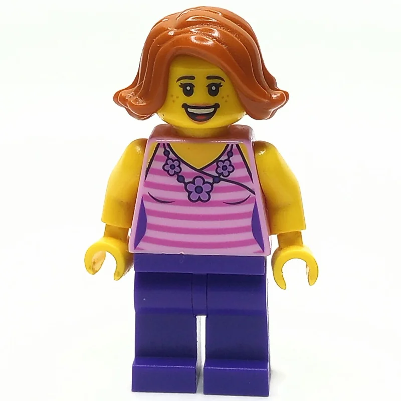 Bright Pink Torso, Dark Purple Legs, Dark Orange Hair