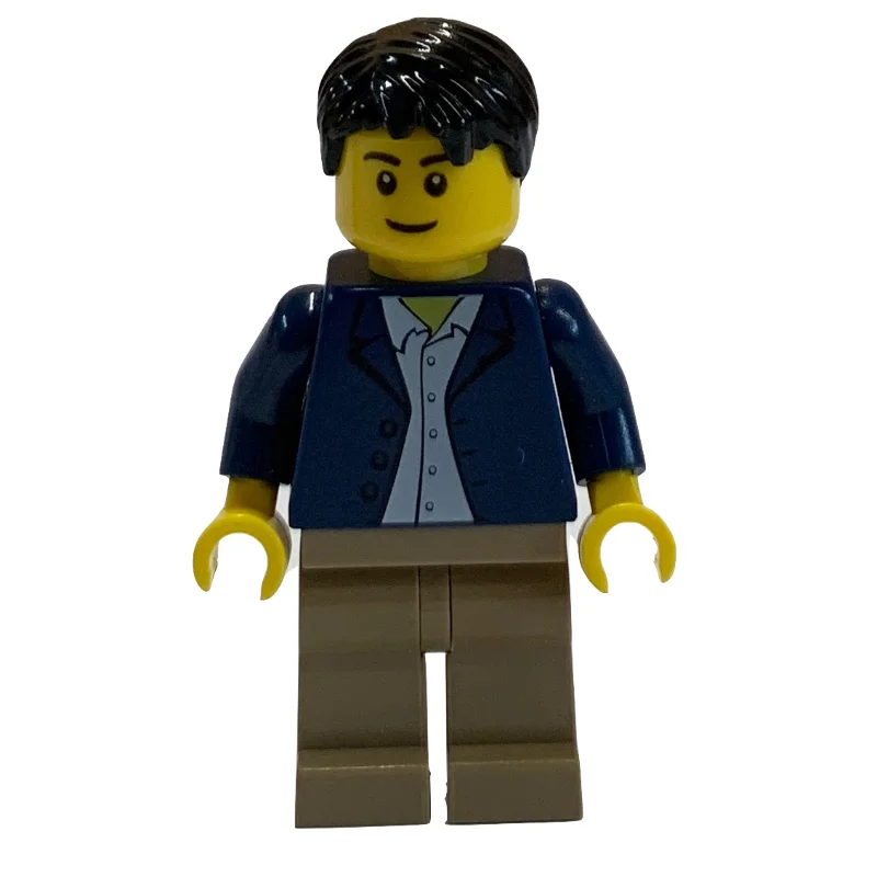 Dark Blue Torso, Dark Tan Legs, Black Hair