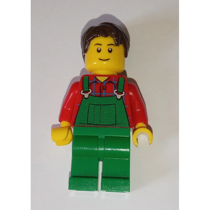 Red Torso, Green Overall, Dark Brown Hair