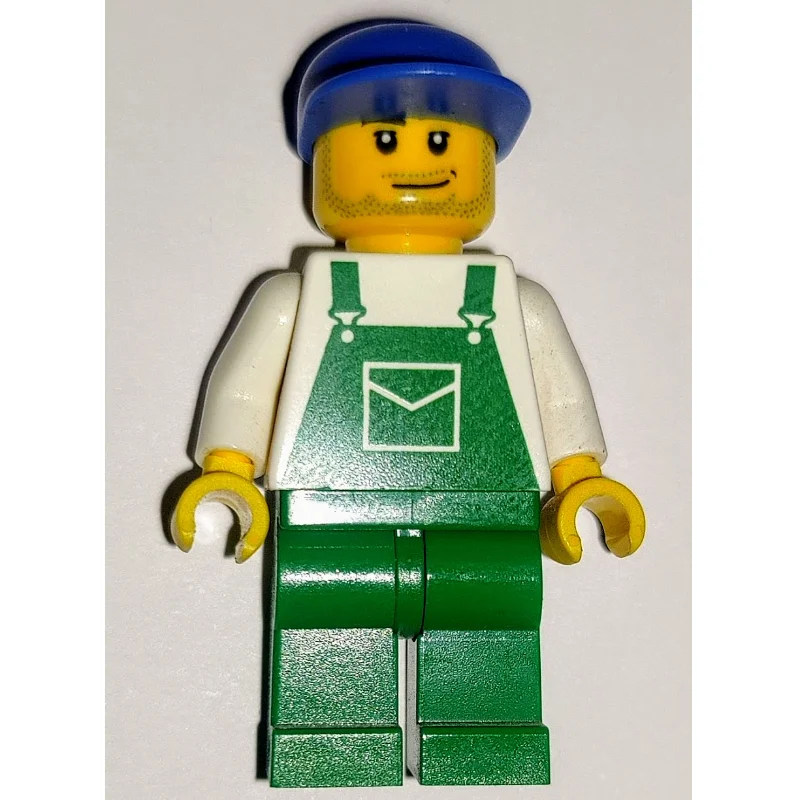 Man, Green Overalls, Blue Cap, Stubble (86035 Cap)
