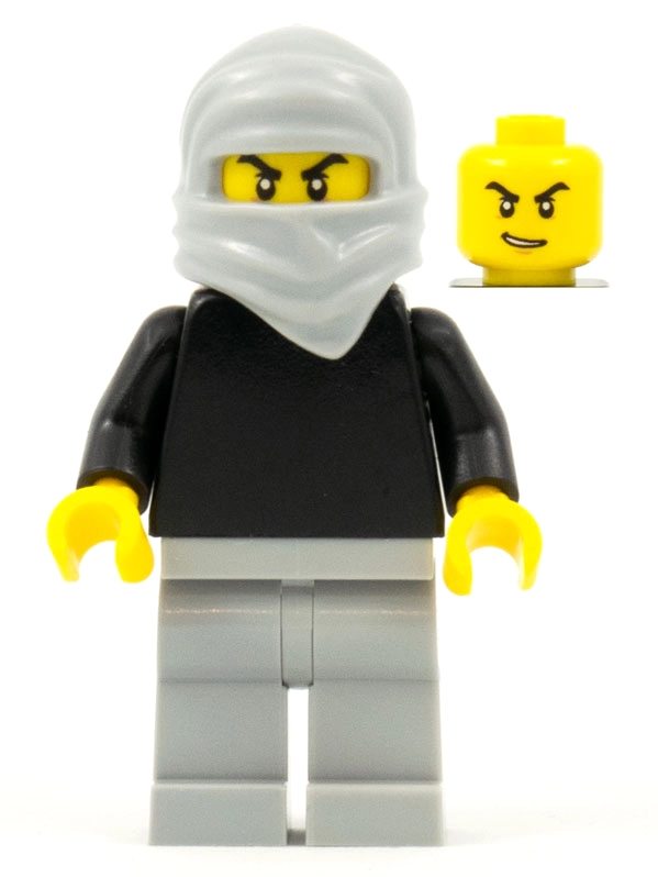 Black Torso, Light Bluish Grey Legs, Ninja Wrap