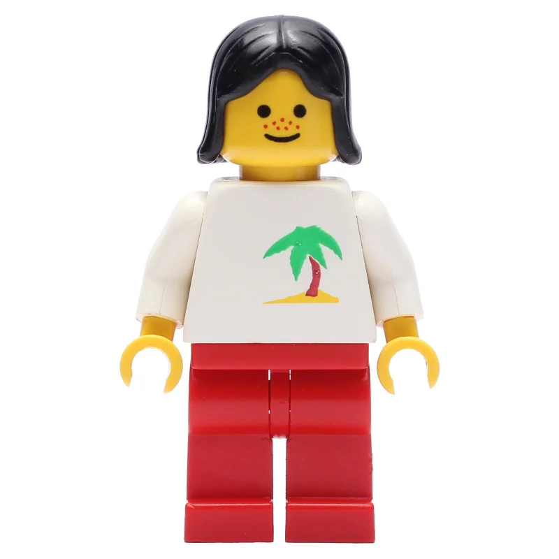 White Torso, Red Legs, Black Hair, Freckles