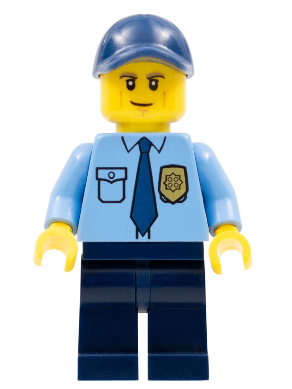 Police - Medium Blue Torso, Dark Blue Legs, Dark Blue Cap