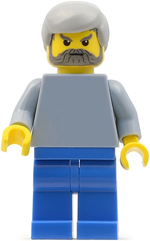 Sand Blue Torso, Blue Legs, Light Bluish grey Hair