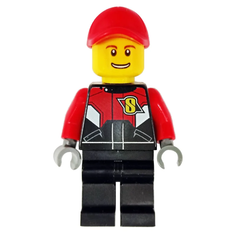 Racer, Black and Red Jumpsuit, Red Cap