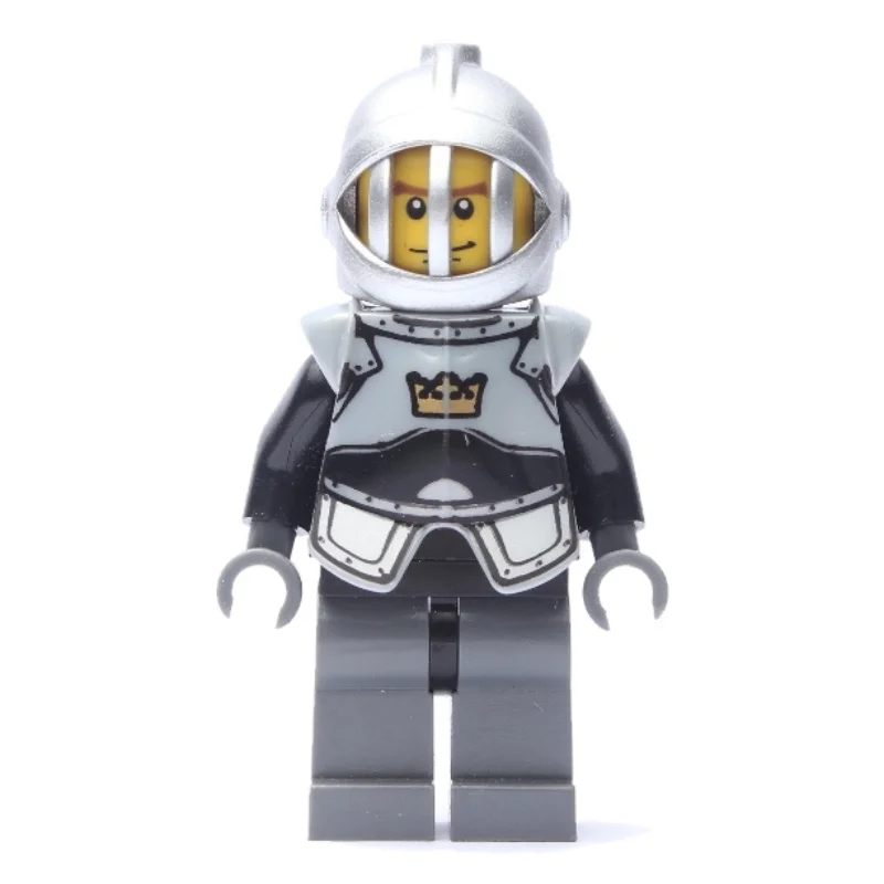 Knight, Black, Armor, Helmet with Grille, Cheek Lines