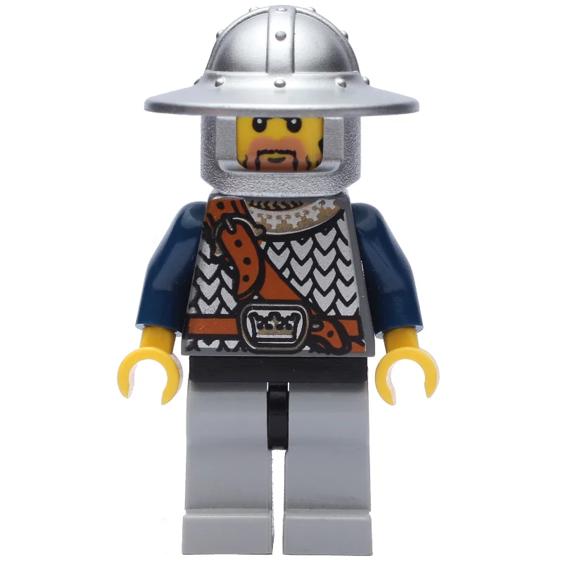 Knight, Dark Blue, Wide Brim Helmet, Beard