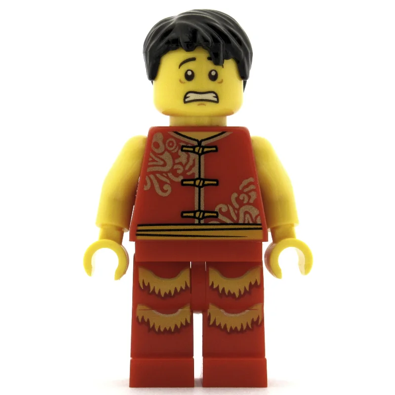 Man, Red Robe with Ties, Black Hair