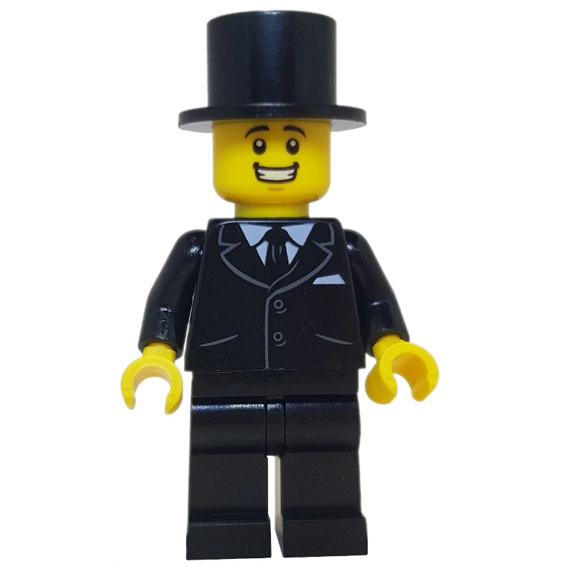 Groom, Black Suit with Tie, Top Hat