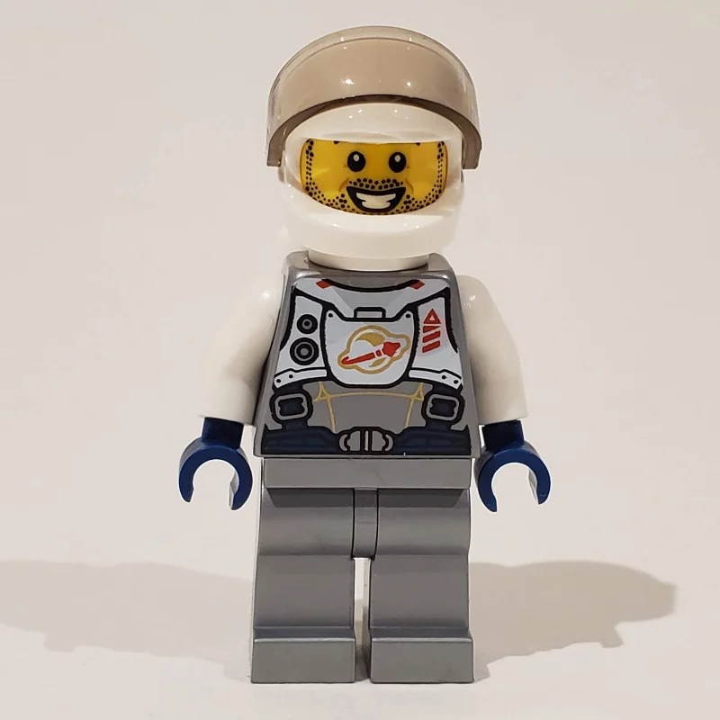 Astronaut, Flat Silver, White Helmet with Visor