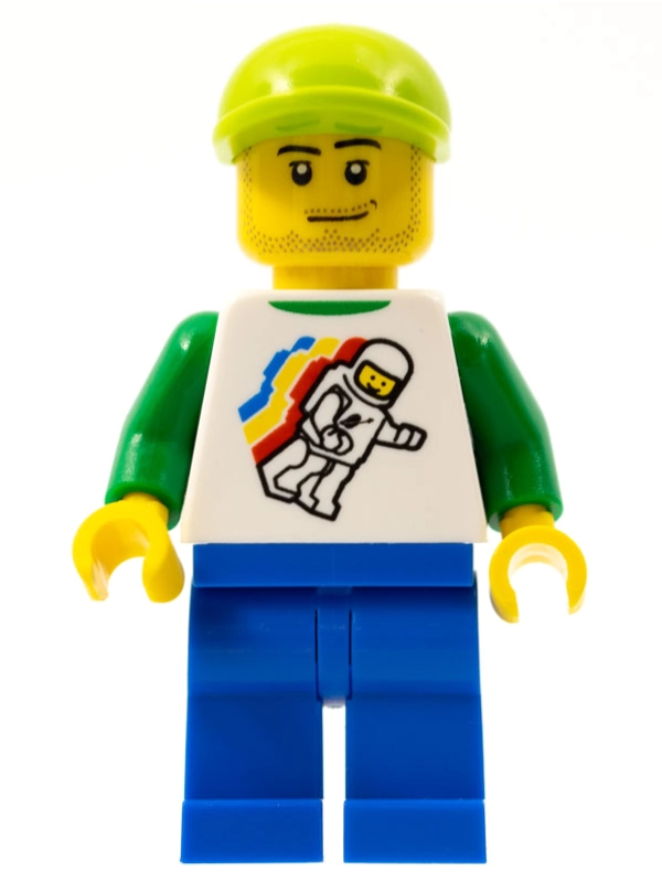 White Torso, Blue Legs, Lime Cap