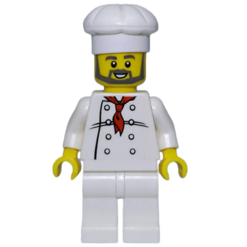Chef - White Torso, White Legs, White Hat, Grey beard