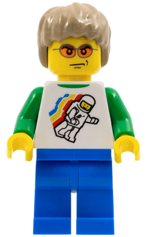 White Torso, Blue Legs, Dark Tan Hair