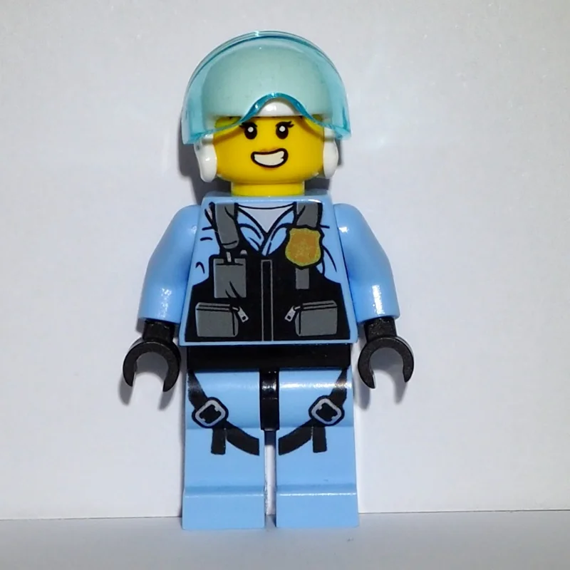 Rooky Partnur, White Helmet, Bright Light Blue Legs