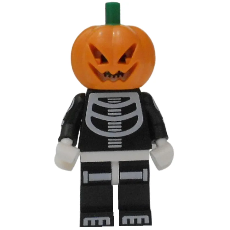 Skeleton Costume with Pumpkin Head