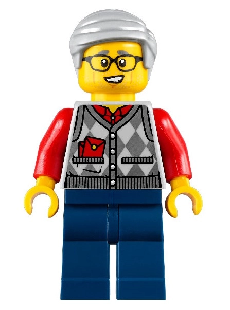 Light Bluish Grey Torso, Dark Blue Legs, Light Bluish Grey Hair
