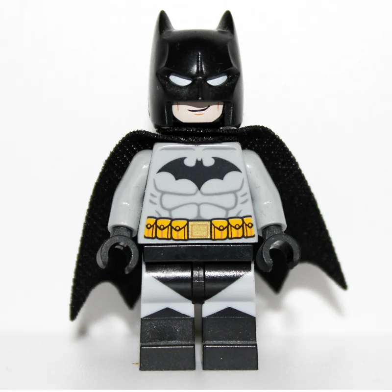 Batman, Light Bluish Gray Suit, Black Cape and Cowl, Black Head