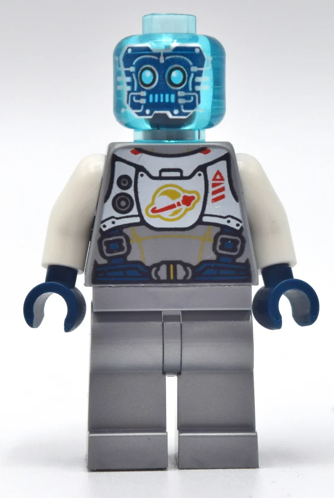 Droid - Flat Silver Torso, Legs, Trans-Light Blue Head