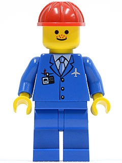 Pilot - Blue Torso, Blue Legs, Red Helmet