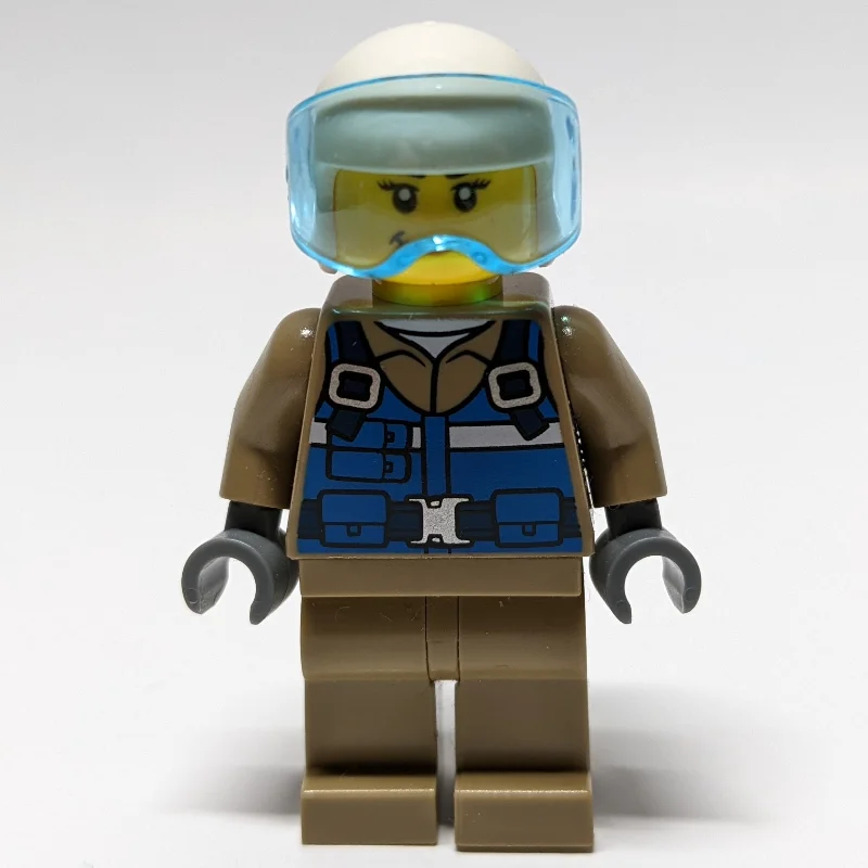 Woman, Pilot, Blue Vest, White Helmet